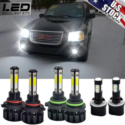 For GMC Envoy 2002-2009 6x LED Headlight High Low beam&Fog Light Bulbs kit 6000k - Image 1 of 4