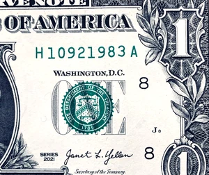 1983 Trailing Birthday Year Note One Dollar Bill Fancy Serial Number H1092 1983A - Picture 1 of 3