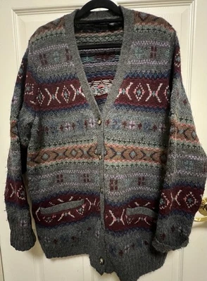 Polo Ralph Lauren Men’s V Neck Cardigan Wool Alpaca Mohair Multi Color Mens XL - Image 1 of 4