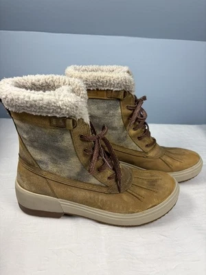 Botas Mujer Merrell Haven Medio Encaje Polar Impermeables Camel 200g Aisladas EE. UU. 11 Foto 1 de 4