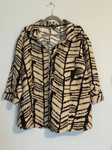 EAST 5TH DAMEN OBERTEIL/SHIRT.GR:3X KRAGEN GEKNÖPFT 3/4 ARM BEIGE UND SCHWARZ - Bild 1 von 6