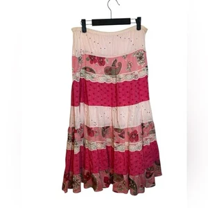 Limited Too Early 2000s Y2K Patchwork Tiered Maxi Skirt Girl's Size 12 - Picture 1 of 4