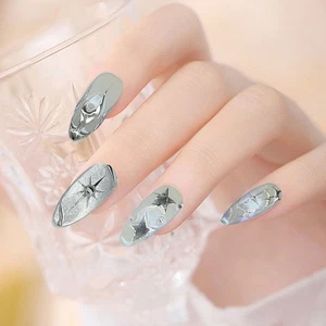 24Pcs Professional False Nail 3D Sparkling Starlight Nail Decoration ABS Nail - Picture 1 of 8