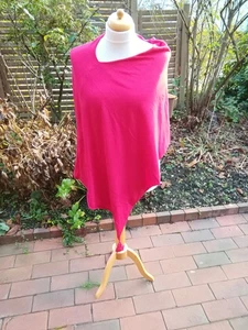 Comma süßer Strick Poncho Weste Schal Viskose signal rot Quasten XL 42/44 - Bild 1 von 8