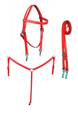 Juego de 3 tachuelas recubiertas de PVC para caballo Western brida collar de pecho riendas 40MIB02 Foto 1 de 3