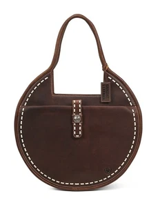 Bolso de hombro redondo grande de cuero marrón ARIAT Teagan - Imagen 1 de 4