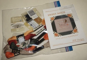 JBW Designs #59, "Five Little Pumpkins", patrón CS contado y suministros - Imagen 1 de 3