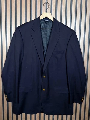Botany 500 Blazer 42L Mens Blue Navy 100% Worsted Wool 2-Button Suit Jacket - Image 1 of 4