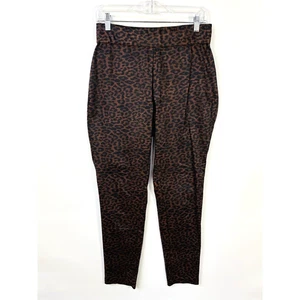 Ashley Stewart Damen Stretch Hose Größe 10/12 Braun Gepardenmuster Elastischer Bund - Bild 1 von 9