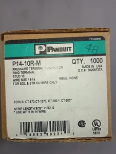 Panduit P14-10R-M Pressure Terminal Connector Stud 10 BOX OF 820 - Picture 1 of 2