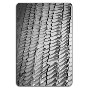 Vintage Chevron Tread Pattern Metal Sign - Picture 1 of 1