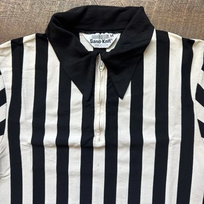Camisa Polo Árbitro Tejido Arena Medallista Mediana Años 70 De Colección Cremallera Garra Foto 1 de 4