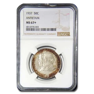 1937 Battle of Antietam Anniversary Half Dollar MS-67+ NGC - Picture 1 of 3