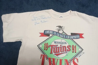 Camiseta Gêmeos Vintage Assinada por Steve Bedrosian PSA/DNA Autografada Rara Anos 90 Antiga - Imagem 1 de 4