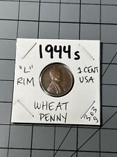 1944 S Lincoln Wheat Penny USA 1 CENT ~ “L” Rim CIRC VG-F (A62)