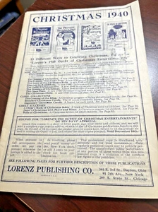 Christmas Carols 1940 Paine Lorenz Publishing Paper Antique - Imagen 1 de 4