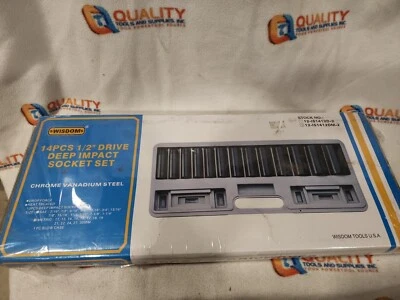 Wisdom 14 Pcs 1/2" Drive Deep Metric Impact Socket Set Model 12-IS1412DM-2 - Image 1 of 4