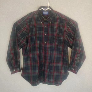 Pendelton Button Down Men XL Virgin Wool Plaid Multicolor Long Sleeve - Imagen 1 de 14