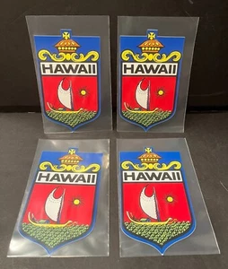 Vintage 60er Frank Turek Hawaiian-Kine "Hawaii" VINYL AUTOAUFKLEBER - 4er-Set - Bild 1 von 4
