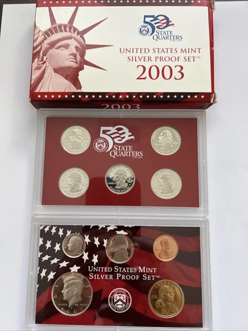 2003 S US Mint Silver Proof Set With COA Cover