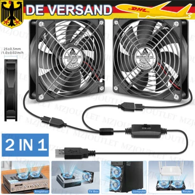 2-in-1-USB Ventilator 140mm Leise PC PC Gehäuselüfter Einstellbare Doppel Lüfter - Bild 1 von 4