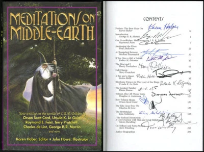 LOTR Meditations On Middle-Earth SIGNED AUTOGRAPHED By 17 Authors HC Pratchett - Image 1 of 2