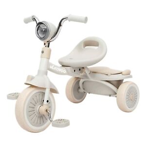 Baby Tricycle, Foldable Toddler Trike with Pedals, Cool Lights, Durable Wheel...