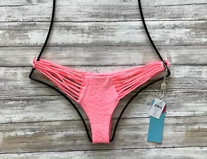 BEACH BUNNY NEW ORIGAMI INDY MICROTANGO THONG BIKINI BOTTOM (M) - Picture 1 of 5