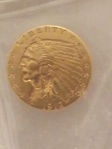 1912 GOLD US $2.5 DOLLAR INDIAN HEAD COIN High Grade - Picture 1 of 2