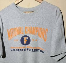 Vintage Mens Nike Cal State Fullerton Titans Baseball Team Shirt XL Gray Y2K