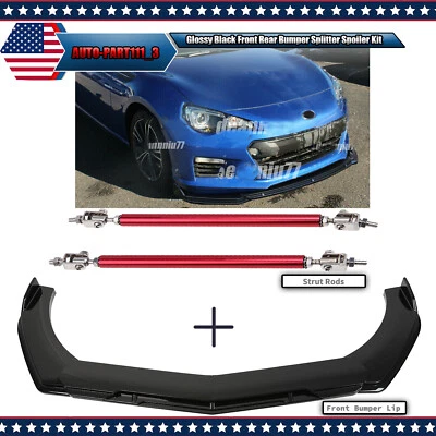 Kit de alerón divisor de parachoques trasero delantero negro brillante para Subaru BRZ 2013-2023 Foto 1 de 4