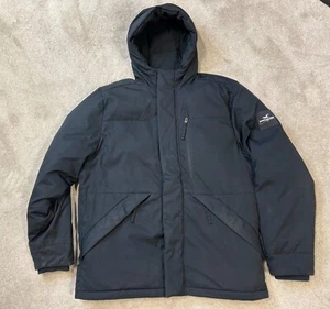 HOLLISTER Black Mens Coat Hooded Padded Warm Fleece Lined Jacket Size XL - Picture 1 of 9