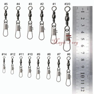 100X Fishing Barrel Rolling Swivel Interlock Snap Solid Ring Connector 30-132Lb - Picture 1 of 25