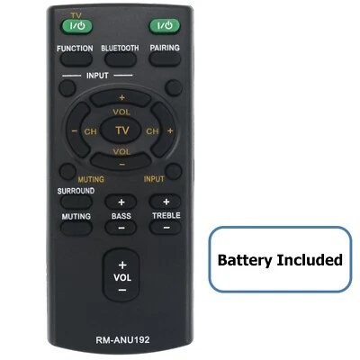 Nuevo control remoto RM-ANU192 reemplazo para barra de sonido Sony HT-CT60BT SA-CT60BT HTCT60BT Foto 1 de 4