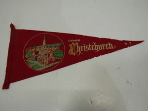 BANDERÍN VINTAGE DE RECUERDOS DE PAÍS DE IGLESIA DE CRISTO CATEDRAL DE NUEVA ZELANDA - Imagen 1 de 3