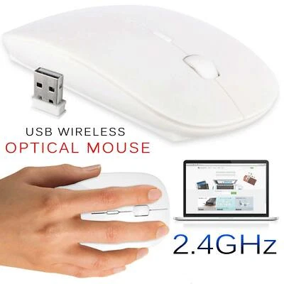 Wireless 2.4G USB Receiver For PC Computer Laptop Mac Slim Mouse Cordless Mice - Image 1 of 4