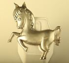 Vintage Sterling Silver Signed Truart Estate Large Hopping Pony Horse Brooch Pin