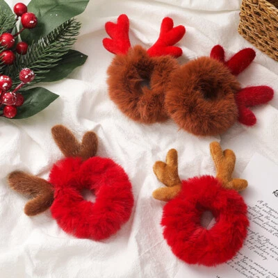 Меховой искусственного меха волос кольцо Xmas волосы аксессуары мультфильм плюшевые волосы веревки DIY милый△ - Изображение 1 из 4