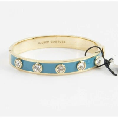 Brazalete Brazalete Juicy Couture Turquesa Esmalte Cristal Etiqueta Negra YJRU7065 NUEVO CON ETIQUETAS Foto 1 de 4