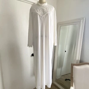Vintage LeVoy's White Lace Dressing Gown Lingerie Romantic, L/XL - Picture 1 of 7