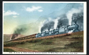 SALT LAKE CITY, UT * DENVER & RIO GRANDE TRAIN @ SOLDIER SUMMIT * UNPOSTED 1920s - Picture 1 of 8
