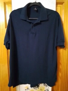 Levis Shirt Adult Navy Blue Short Sleeve Button Pullover Polo Size Large Mens - Picture 1 of 5