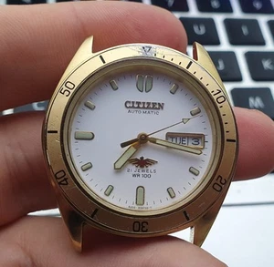 Vintage Citizen Automatic 21 Jewels 7 Eagle 36mm 100M 4-R14945 Watch Uhr Montre - Imagen 1 de 7