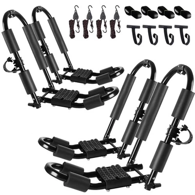 FORWODE Heavy Duty Folding J-Bar Kayak Roof Rack Carrier for 2 Kayaks Canoes SUVs