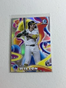 Jacob Wilson 2025 Bowman Chrome Rookie Melt Masher #MM-7 RC Athletics - Bild 1 von 2