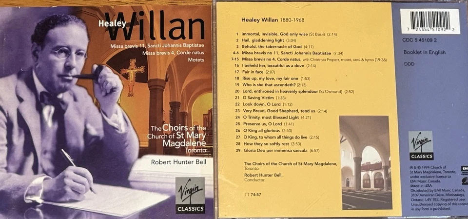 Healey Willan—Missa Brevis (Choirs of the Churchof St MaryMagdalene Toronto). CD Foto 1 de 1