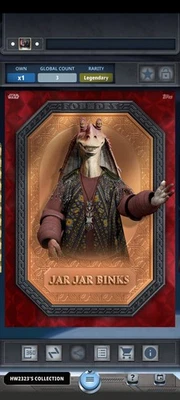 Topps Star Wars Card Trader Legendary 2025 Foundry Bronze Red Refractor Jar Jar - Image 1 of 2