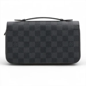 Louis Vuitton Damier Graphite Zippy XL N41503 Noir Zip Round Wallet - Picture 1 of 15