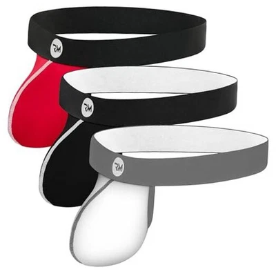 Real Men LIFT Pouch Jock Strap 1 o 3 Pack Grande B Pouch 3 Pack - Gris/Blanco/Rojo Foto 1 de 4