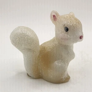 Fenton Opal Glitter Squirrel Art Glass Glistening Woods 2.5" Tall Signed - Picture 1 of 6